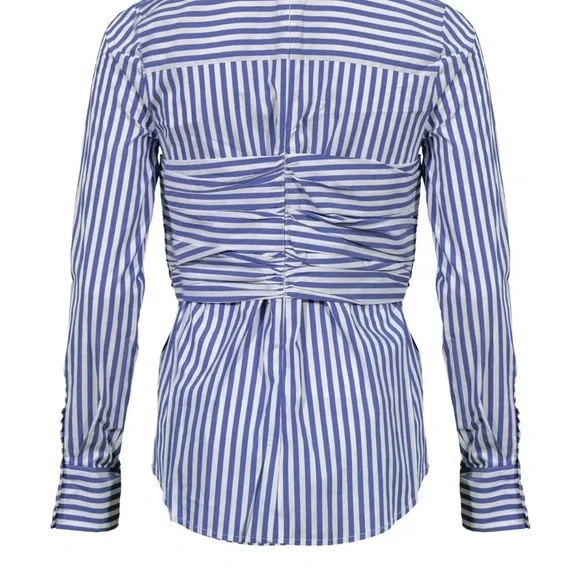 Veronica Beard Blue and White Striped Button Down Shirt - Picture 6 of 13